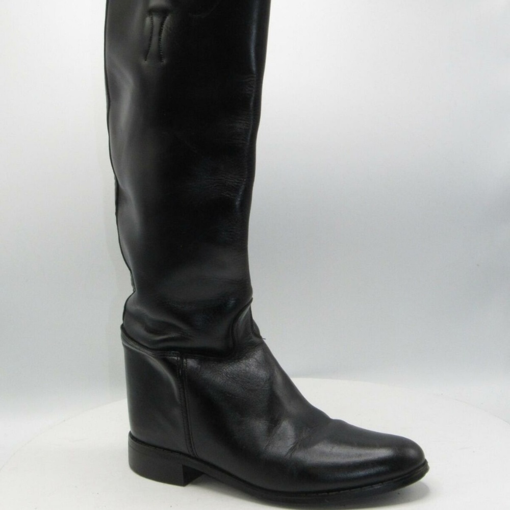 Vintage Police Sz 7 B Black Equestrian Boot C1B E4